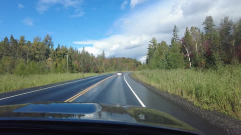 Driving North into Algonquin Park Ontario Canada 09 26 2021