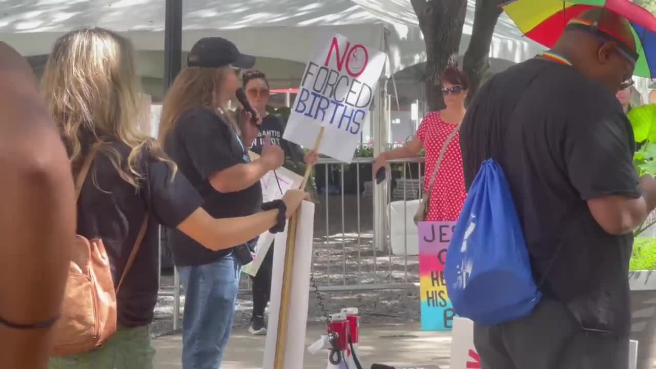 A speaker says protestors they need to live up to their chants of “no justice, no peace.”