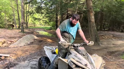 Brand new Renegade 1000 hits its first mud hole.