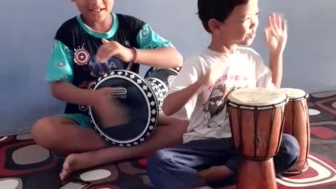 Playing darbuka