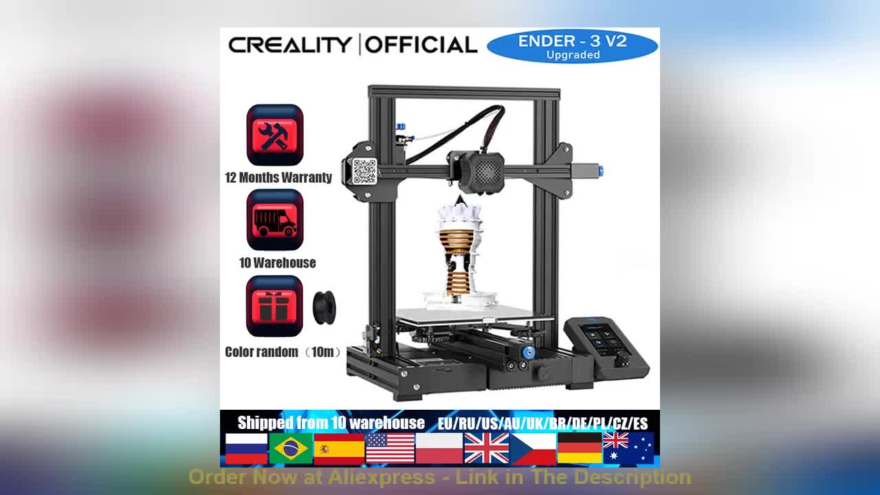 ⚡️ CREALITY 3D Ender-3 V2 Mainboard With Silent TMC2208 Stepper Drivers New UI&4.3 Inch Color Lcd