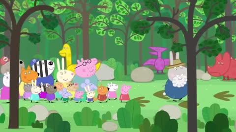 Peppa Pig Visits A Dinosaur Park!