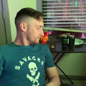 Parrot kisses and beatboxes with his dad to the same beat