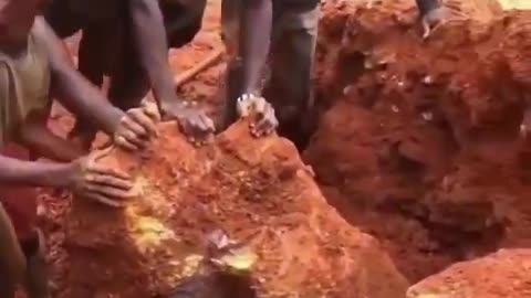 Huge Gold Boulder In African Mine