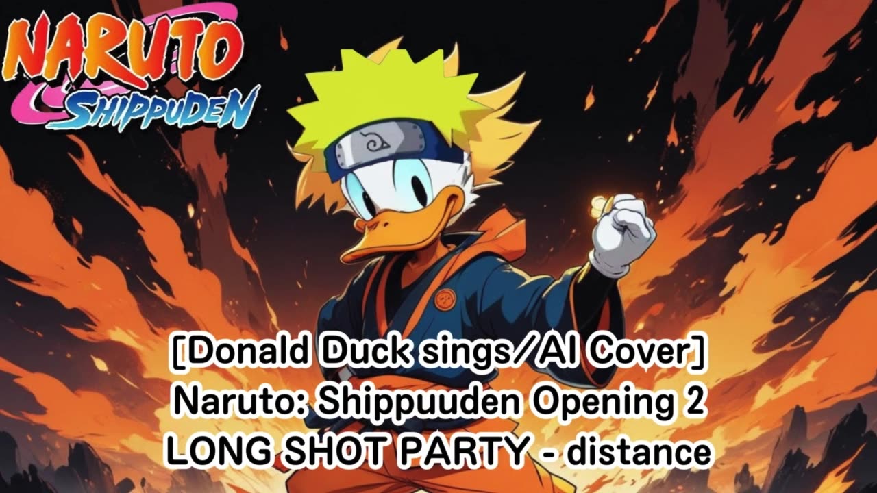 [Donald Duck sings/AI Cover] Naruto: Shippuden Opening 2 LONG SHOT PARTY - distance