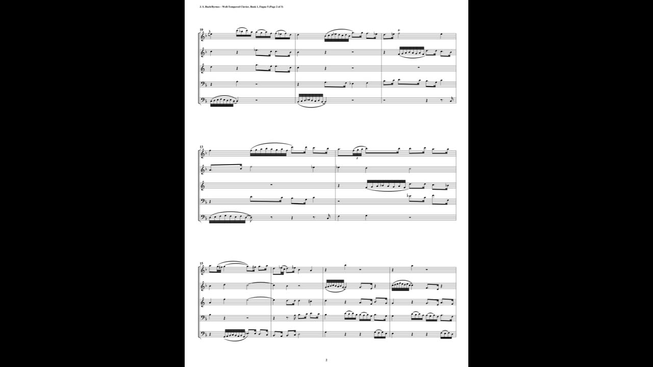 J.S. Bach - Well-Tempered Clavier: Part 1 - Fugue 05 (Double Reed Quintet)