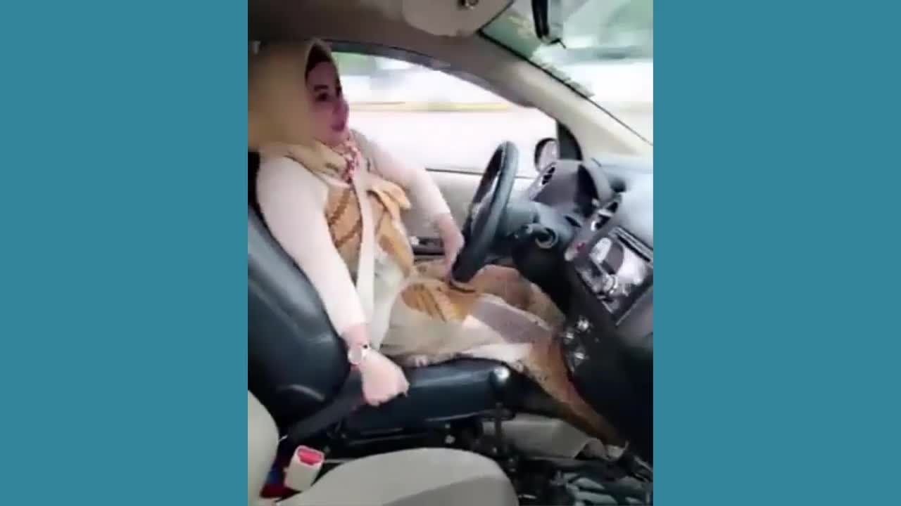 funny with beautiful girl driving