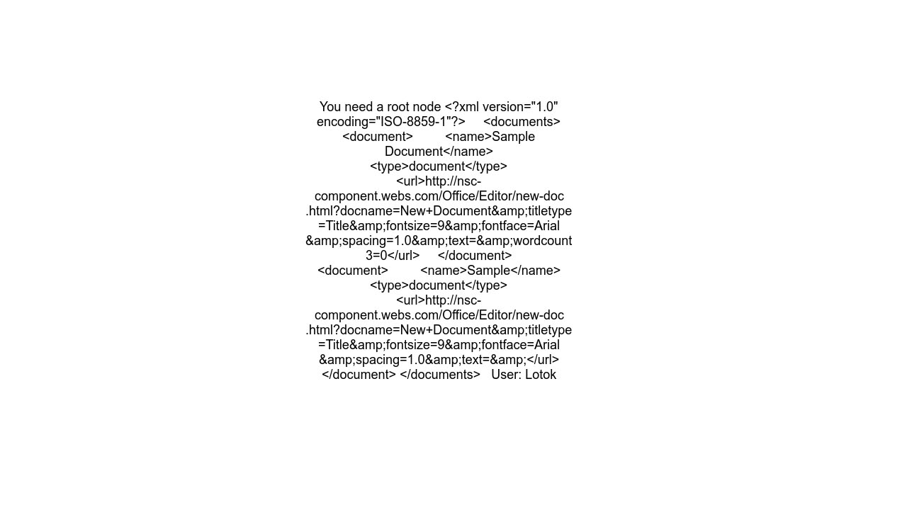 XML Error Extra content at the end of the document