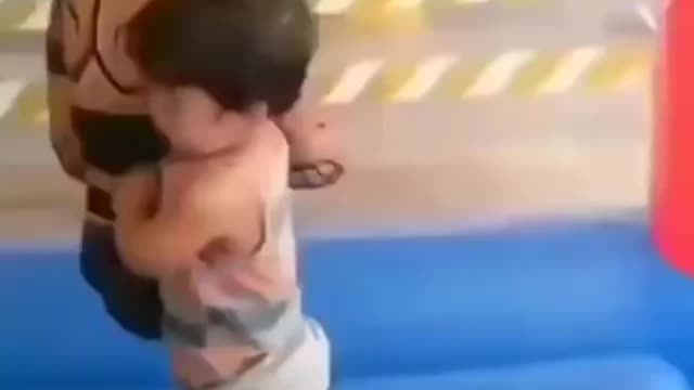 A cute kid wrestling 😍