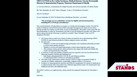 TN Dept of Health pushing three shots (at one time) to pregnant women and young children.