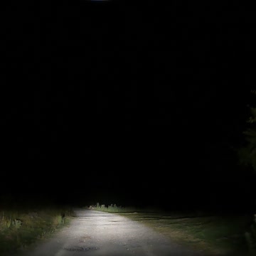 Night driving to a paid campsite