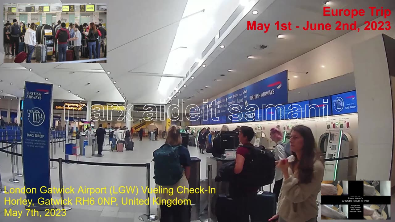 May 7th, 2023 05a LGW: Vuelling check-in to Orly, Paris, France