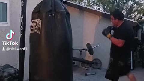 500 Pound Punching Bag Workout Part 42. More Muay Thai Work..