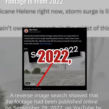 Fact Check: Video Does NOT Show Hurricane Helene Storm Surge -- Footage Is From 2022