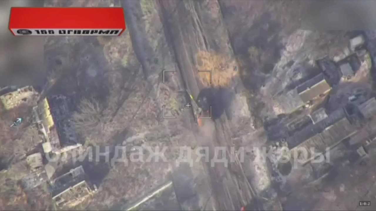 Destruction of an AFU tank by the Lancet drone.