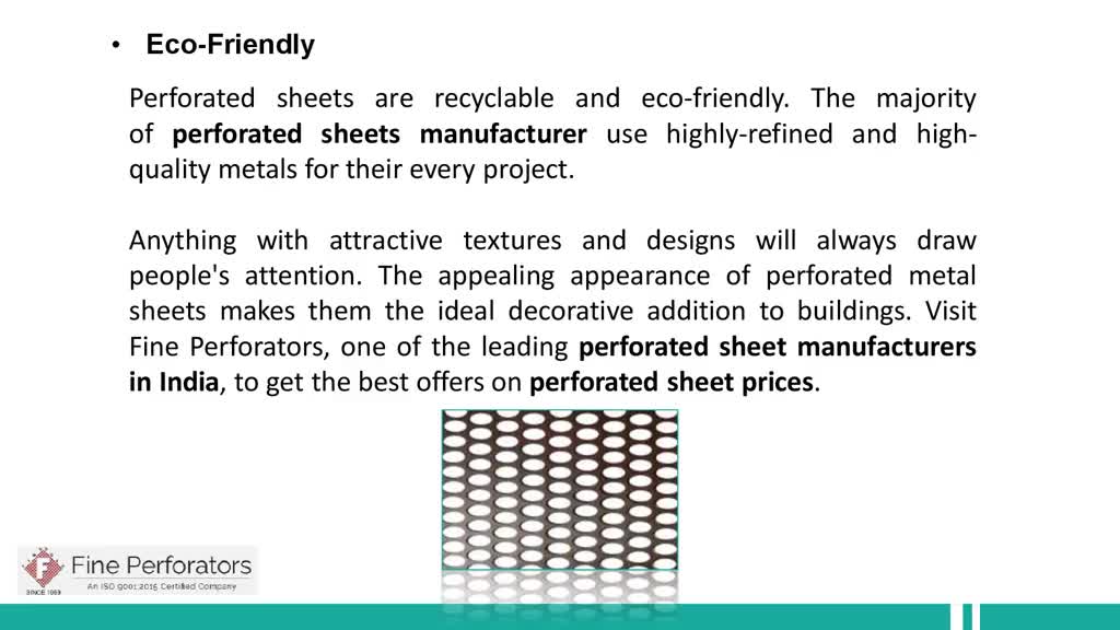 Benefits of Perforated Metal Sheet