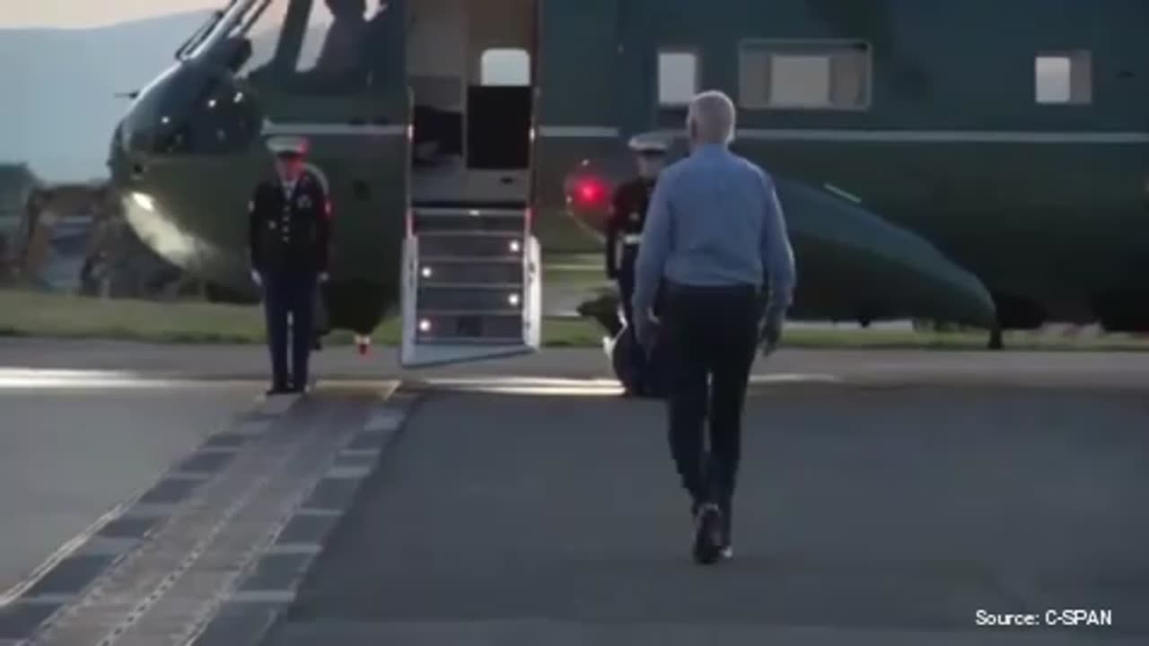 Internet Erupts Over Video Of Biden Seemingly Struggling To Shuffle From AF1 To Helicopter