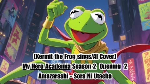 [Kermit the Frog sings/AI Cover] My Hero Academia Season 2 Opening 2 Amazarashi - Sora ni Utaeba
