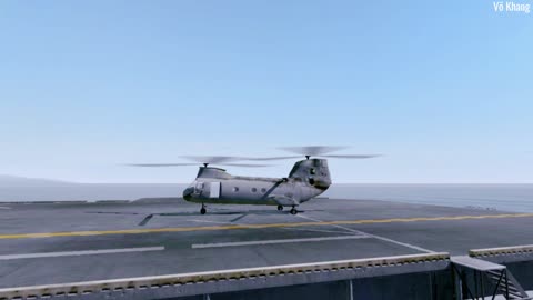 The CH-46 Sea Knight transport helicopters provide logistics suppor