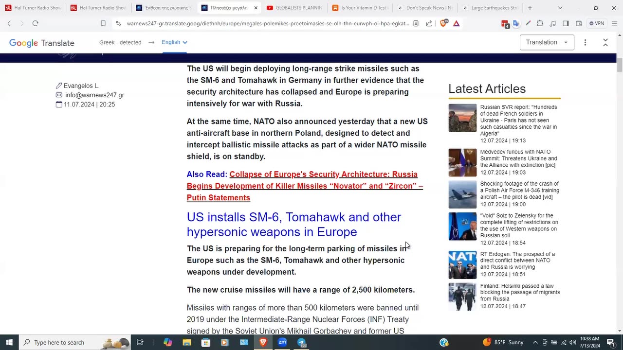 MASSIVE ESCALATION! US to Install Hypersonic Missiles in Germany and SM6 Cruise Missiles in Poland!