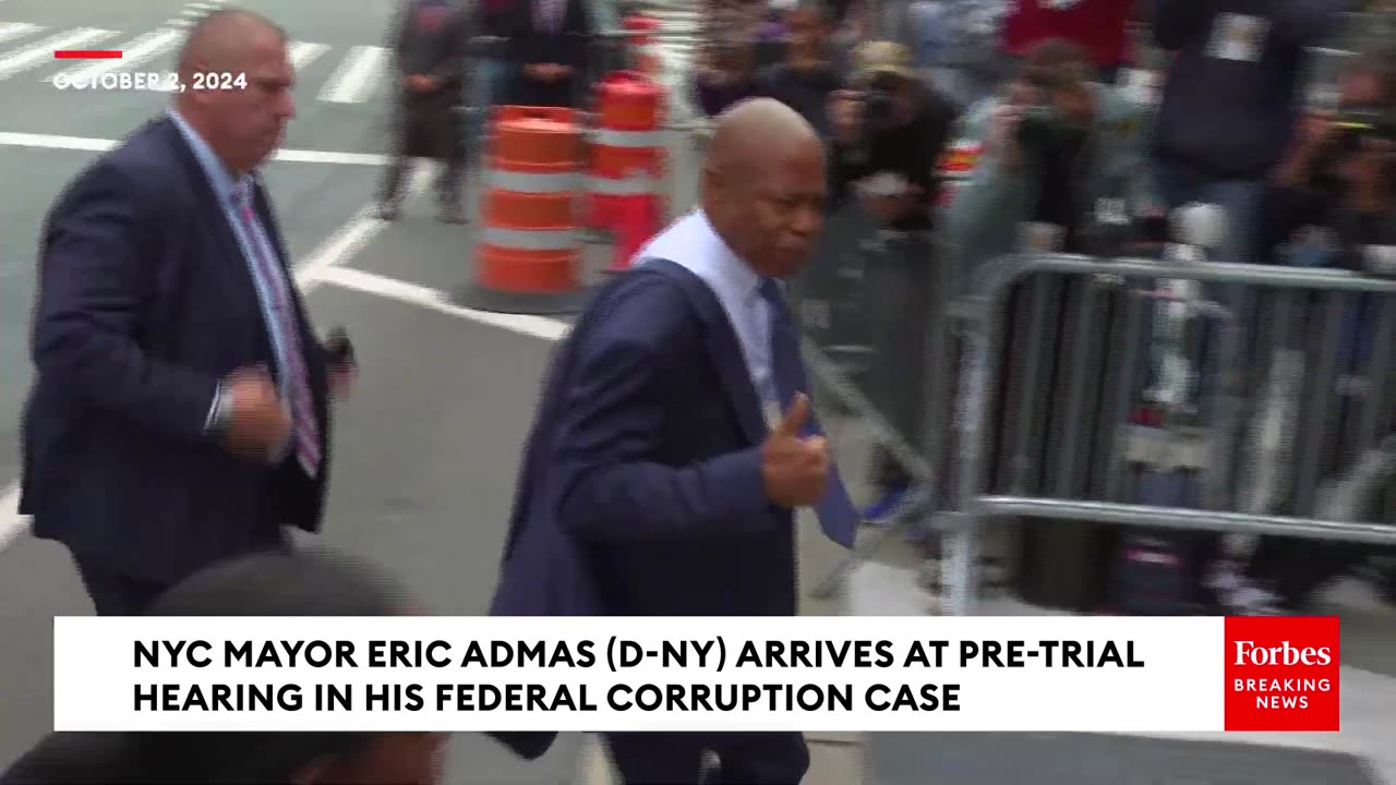 JUST IN- Eric Adams Heckled And Sworn At As He Arrives At Pre-Trial Hearing For Corruption Case