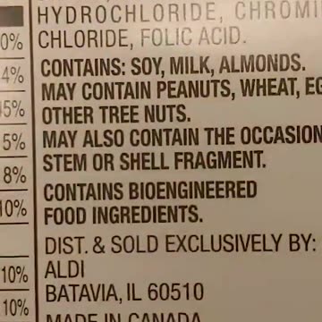 Aldi supermarkets selling food that "contains bioengineered food ingredients".