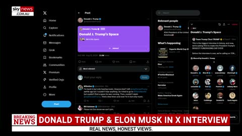 Donald Trump opens up during interview with Elon Musk on X