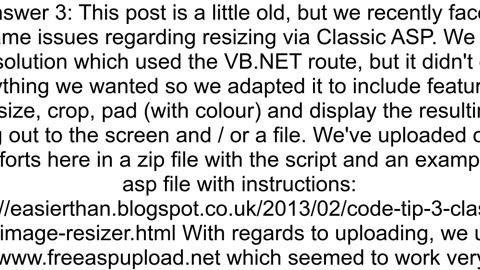 A complete image manupulation solution in classical ASP