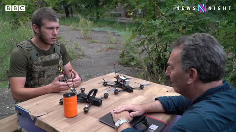 Ukraine frontline Soldiers strap DIY bombs to commercial drones BBC Newsnight