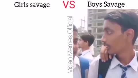 Girls Savage VS Boys Savage _ Very Funny Video #memes #girlvsboy #funny