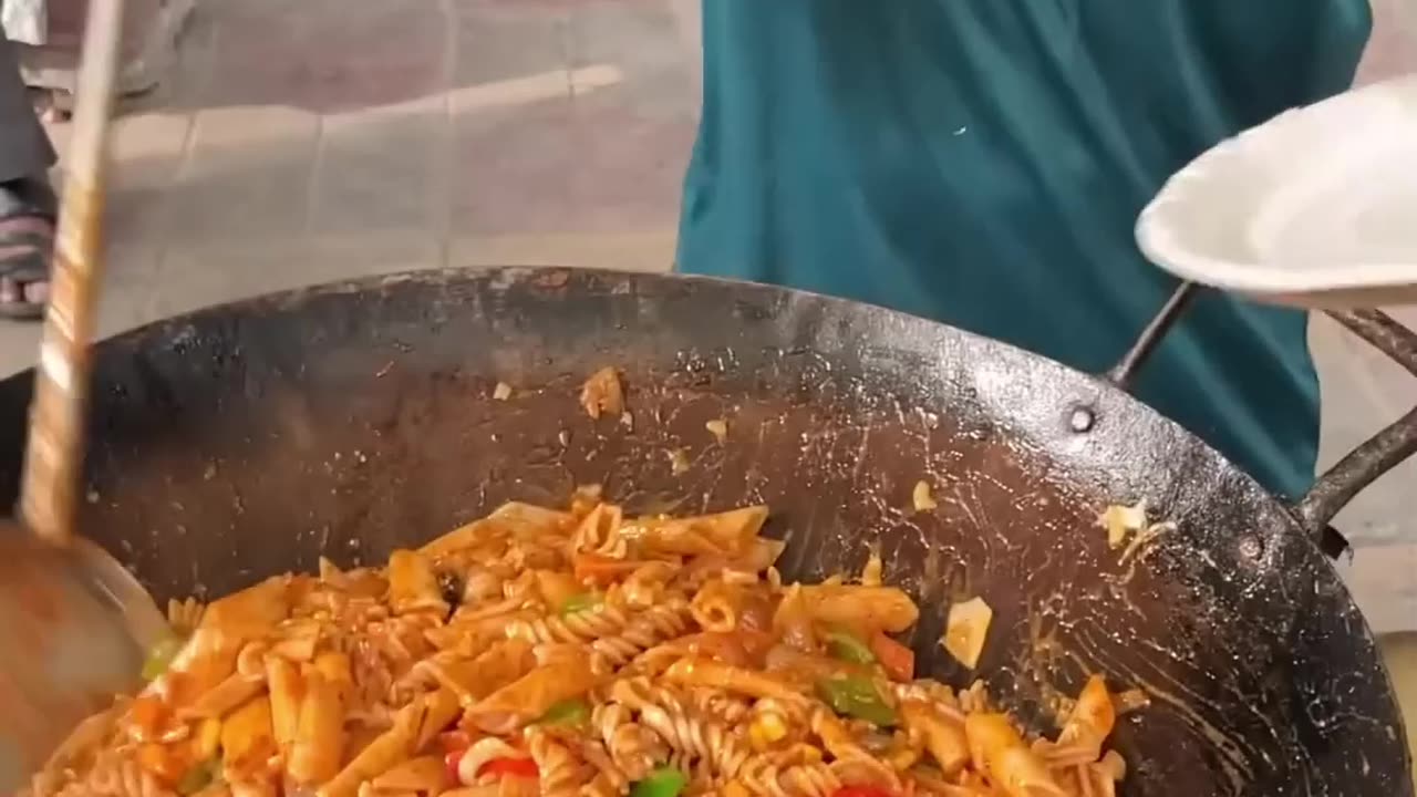 "Ultimate Street Food Extravaganza: White Sauce Pasta, Red Sauce Pasta, and Black Pav Bhaji