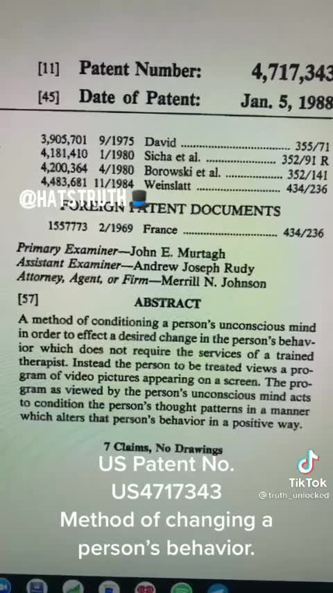 PATTENED method to change behavior