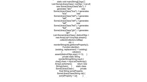 Efficiently remove duplicate Strings from List by applying a custom comparison not implementing equ