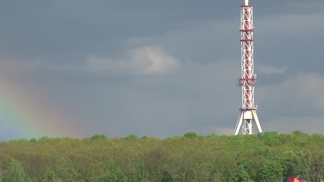 Rainbow near the tower.