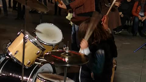 13 year soar cool playing drums. Part 1