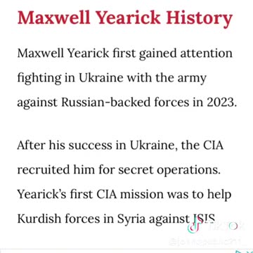 Maxwell Yearick’s name and had a lot of backlash from Intelligence community