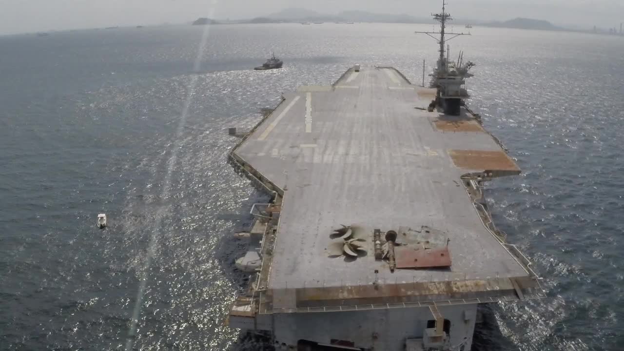 Drone Video Of The Former USS Ranger, Bay of Panama