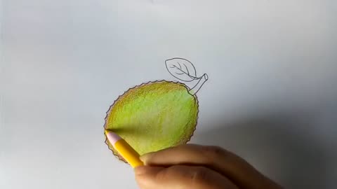 How to draw a jackfruit step by step (very easy) __ Art video