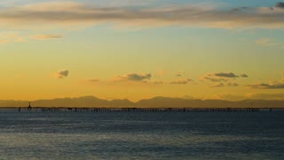 A Beautiful Time Lapse Video of a Sunset on the Sky Line at Dusk.