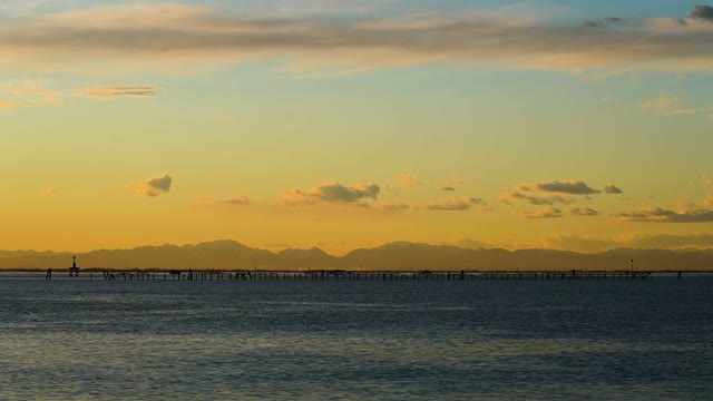 A Beautiful Time Lapse Video of a Sunset on the Sky Line at Dusk.