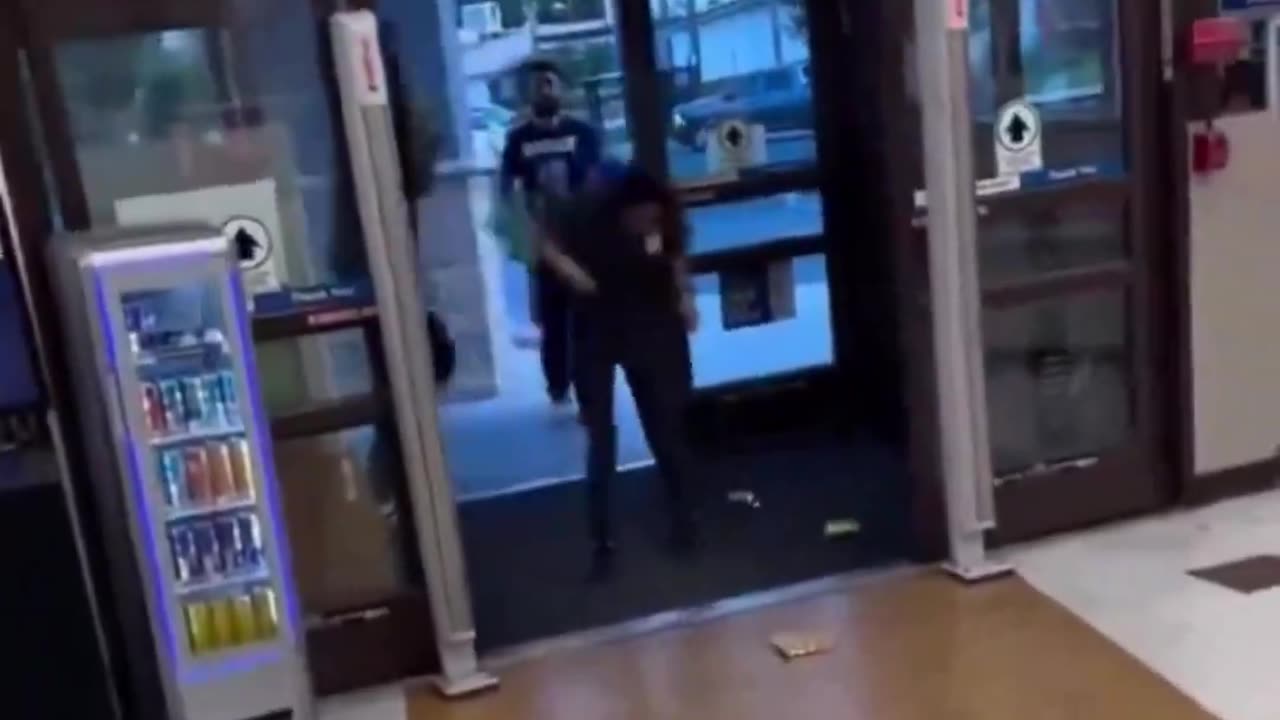 They steal and go out walking calmly, then they also attack a female employee