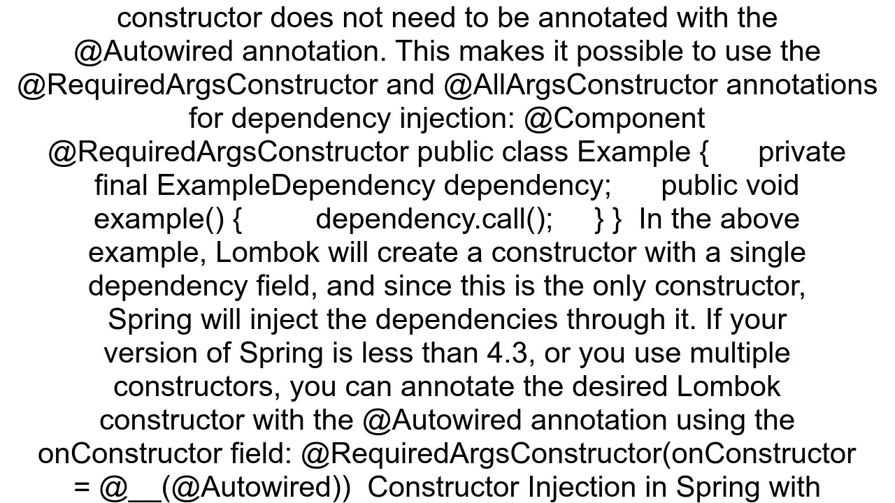 Lombok and Autowired