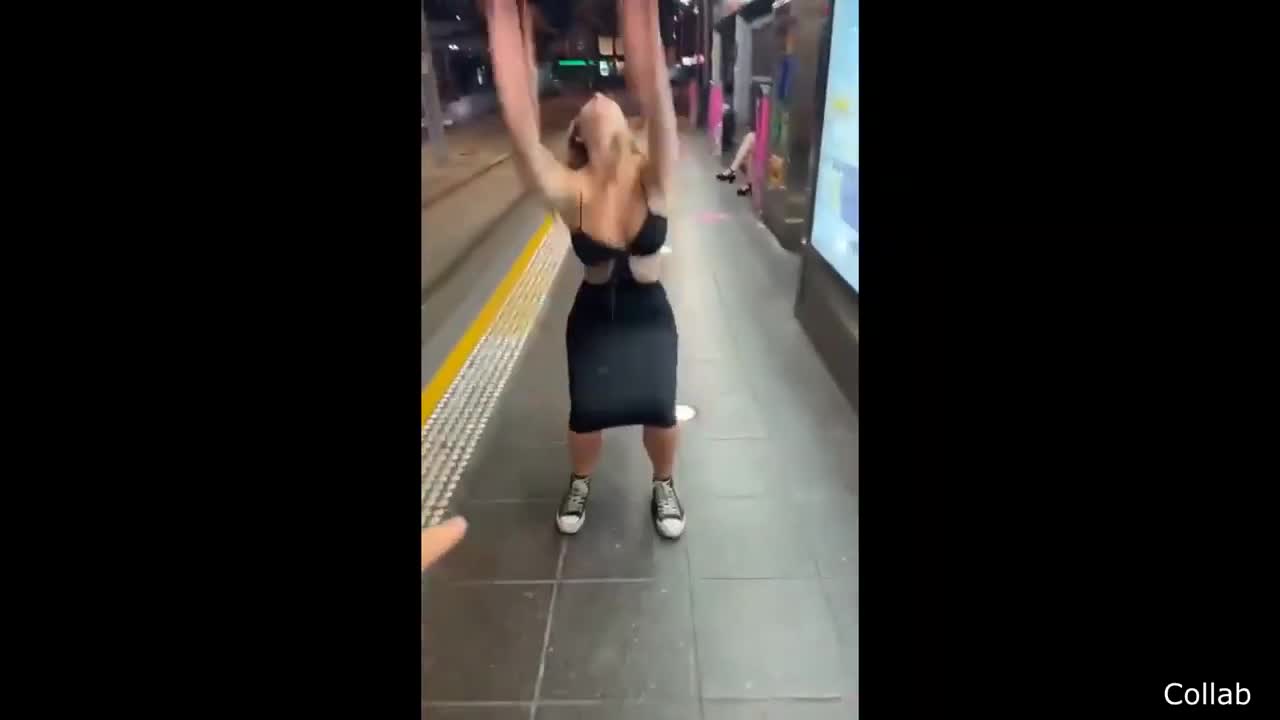 Nice girl dance on accidents