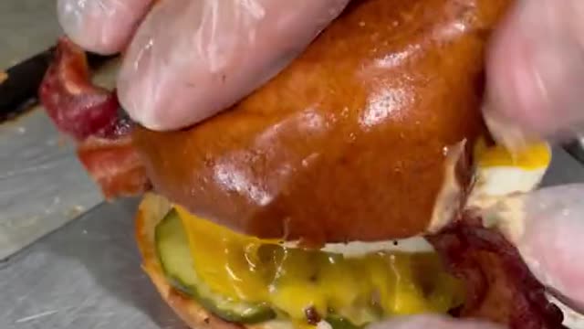 Fried egg sandwich with cheese