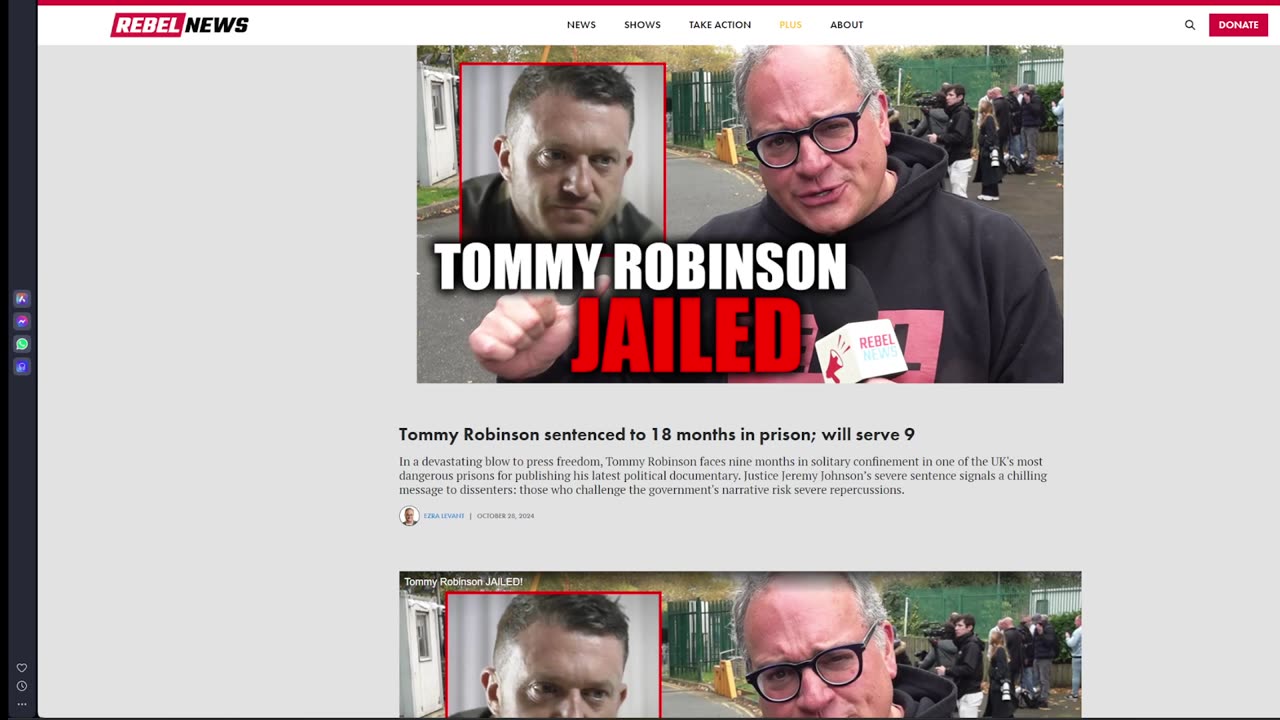 Tommy Robinson sentenced to 18 months for contempt of court!