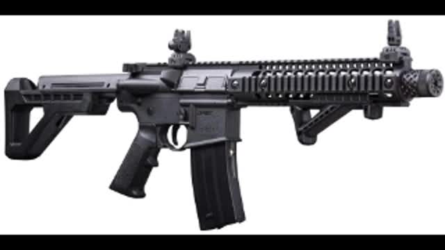 DPMS Full Auto SBR CO2-Powered BB Air Rifle with Dual Action Capability, Black DSBR