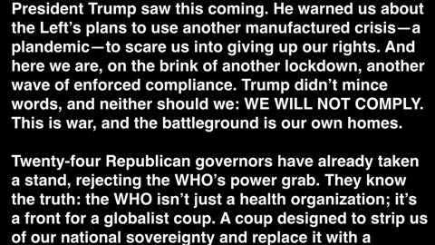 BREAKING - President Trump Warned Us! The WHO's Mpox Declaration Is the Start of a Global Takeover.