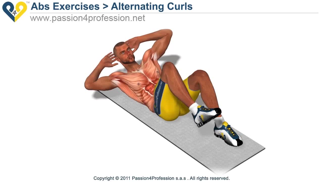 ABS exercise to get six pack FAST - Alternating Curls