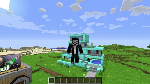 DIAMOND BLOCK BASE HOUSE BUILD CHALLENGE - NOOB Vs PRO Vs HACKER