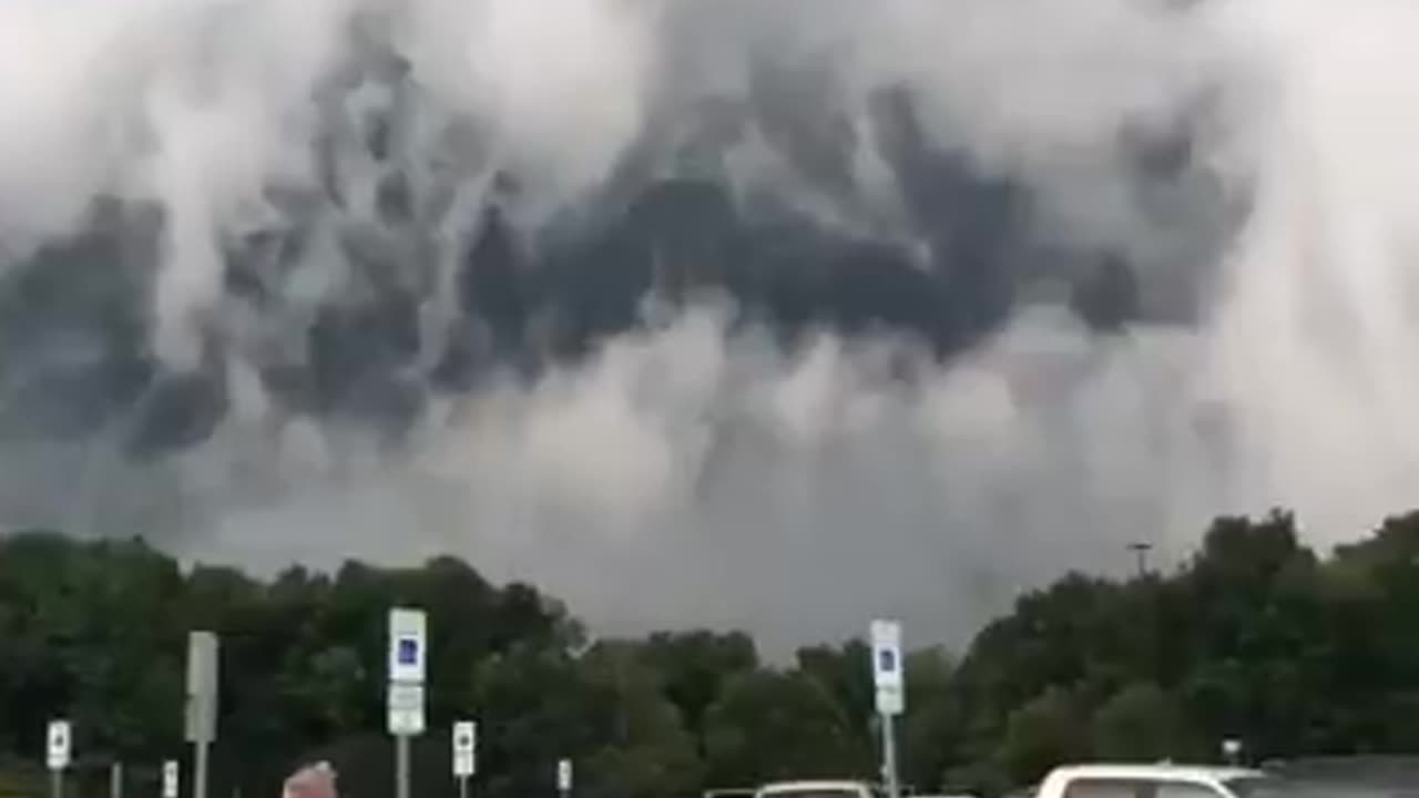 Shelf clouds are low, wedge-shaped clouds that sometimes form at the leading edge